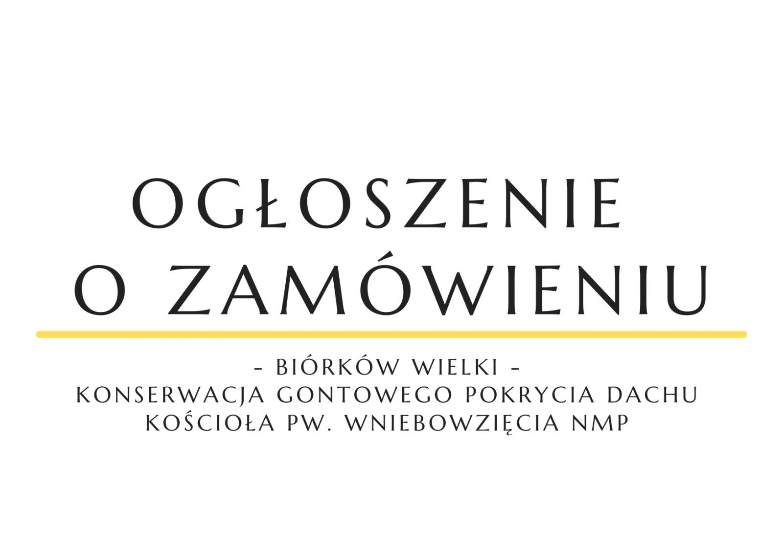 Ogłoszenie o zamówieniu