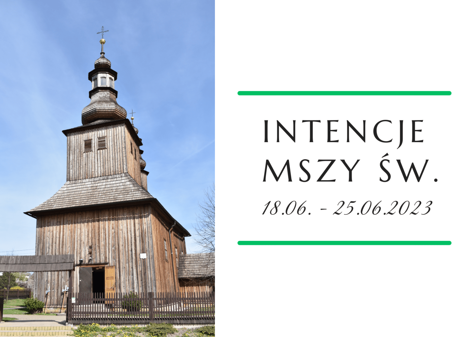 Intencje Mszy św. 18 – 25.06.2023