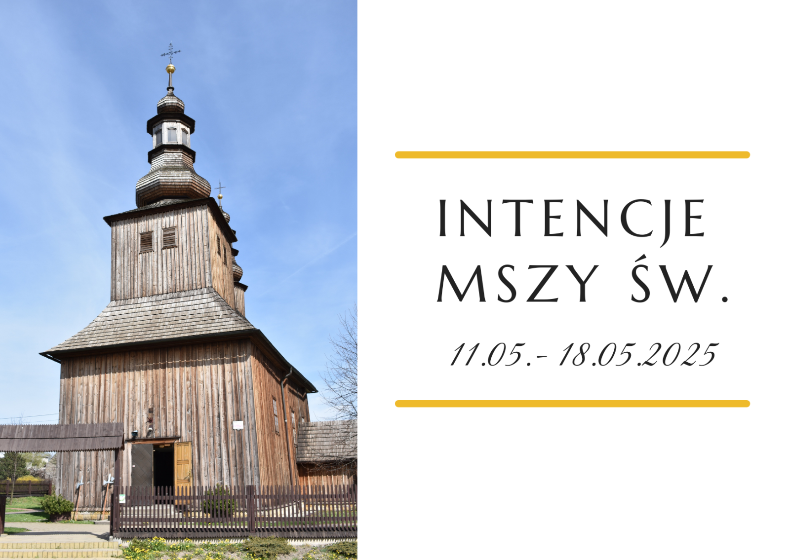 Intencje Mszy św. 11-18.05.2025